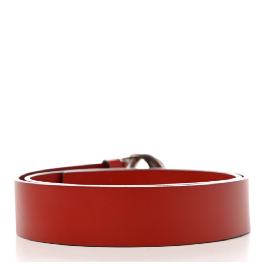 Gucci Red Leather Belt with Silver Buckle size 90/36 - Picture 2 of 4